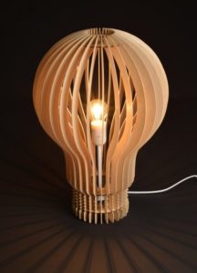 Lampe ampoule bois