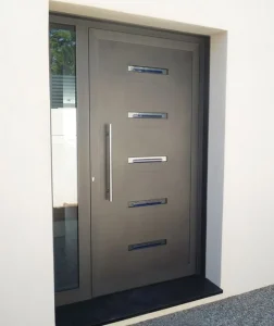 Porte d'entrée en aluminium de la gamme schuco par littoral aluminium