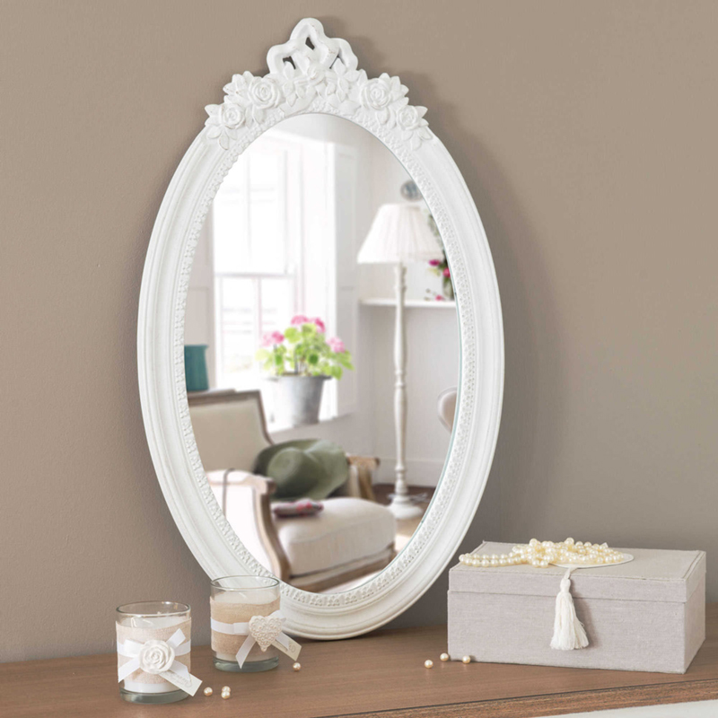 Miroir blanc ovale - Maisons du Monde