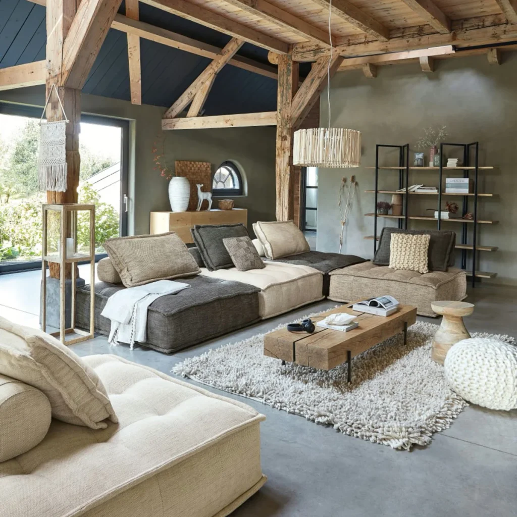 Coussin écru en coton et laine tressée - Maisons du Monde