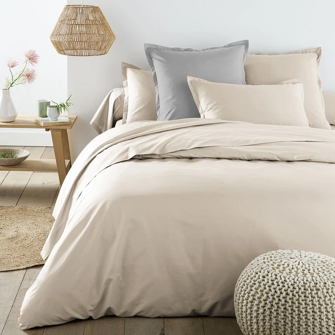 Housse de couette unie percale coton - La Redoute