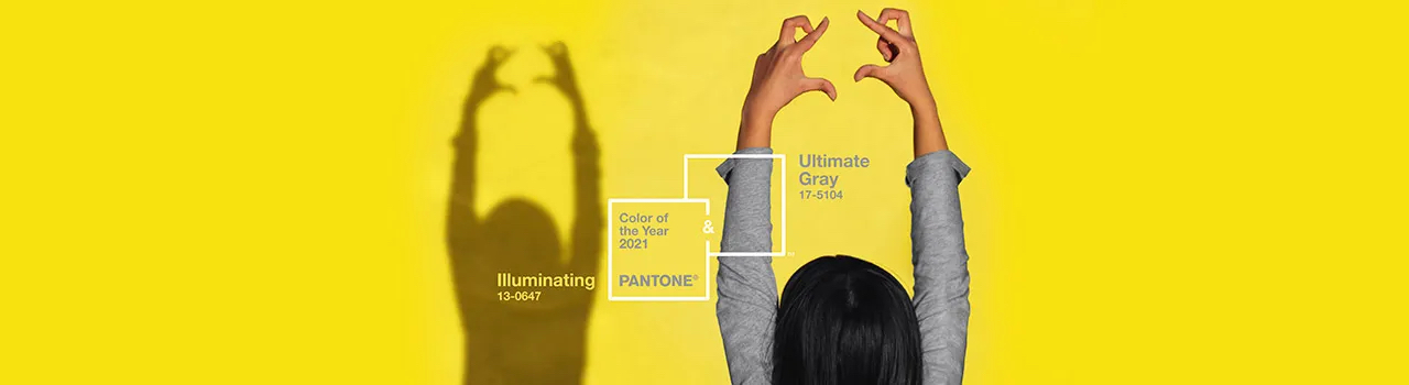 Pantone 2021 Grey Ultimate et illuminating yellow