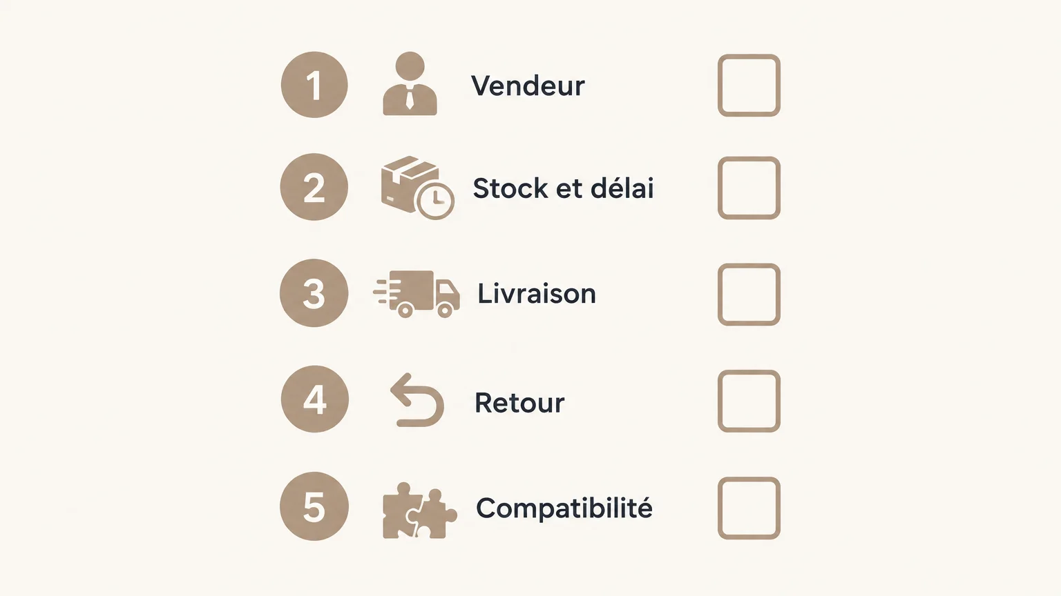 Checklist illustrée des vérifications avant un achat de bricolage