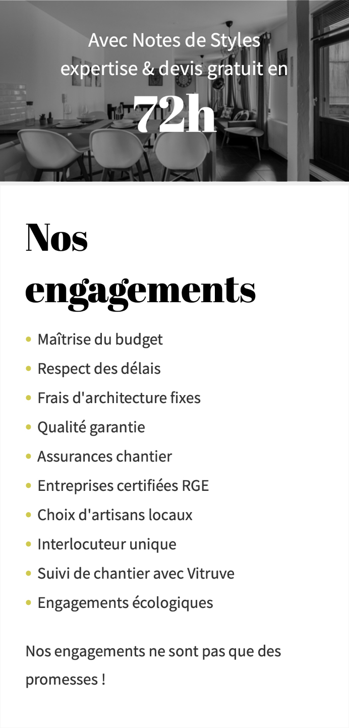 Notes de Styles Carcassonne - Nos engagements
