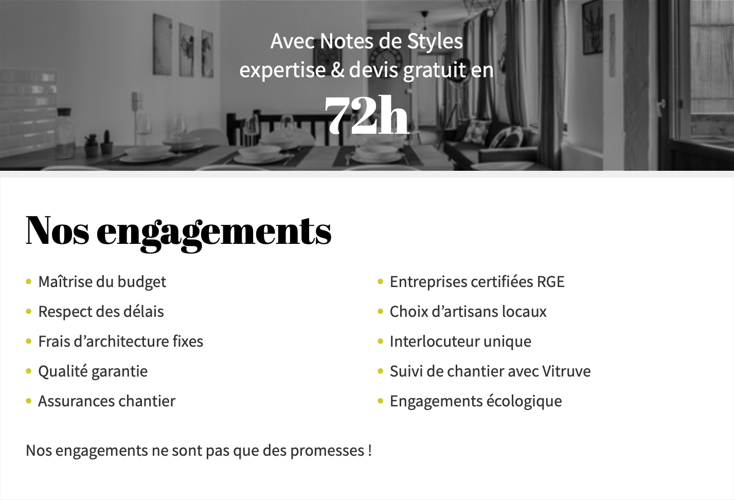 Notes de Styles Décorateur d'intérieur à Rennes - Nos engagements