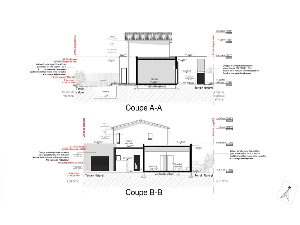 Plan en coupe de maison - Notes de Styles