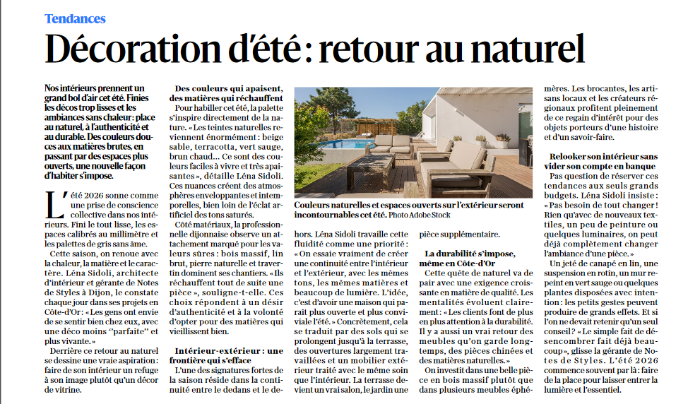 Le bien public - Décoration d'été: retour au naturel