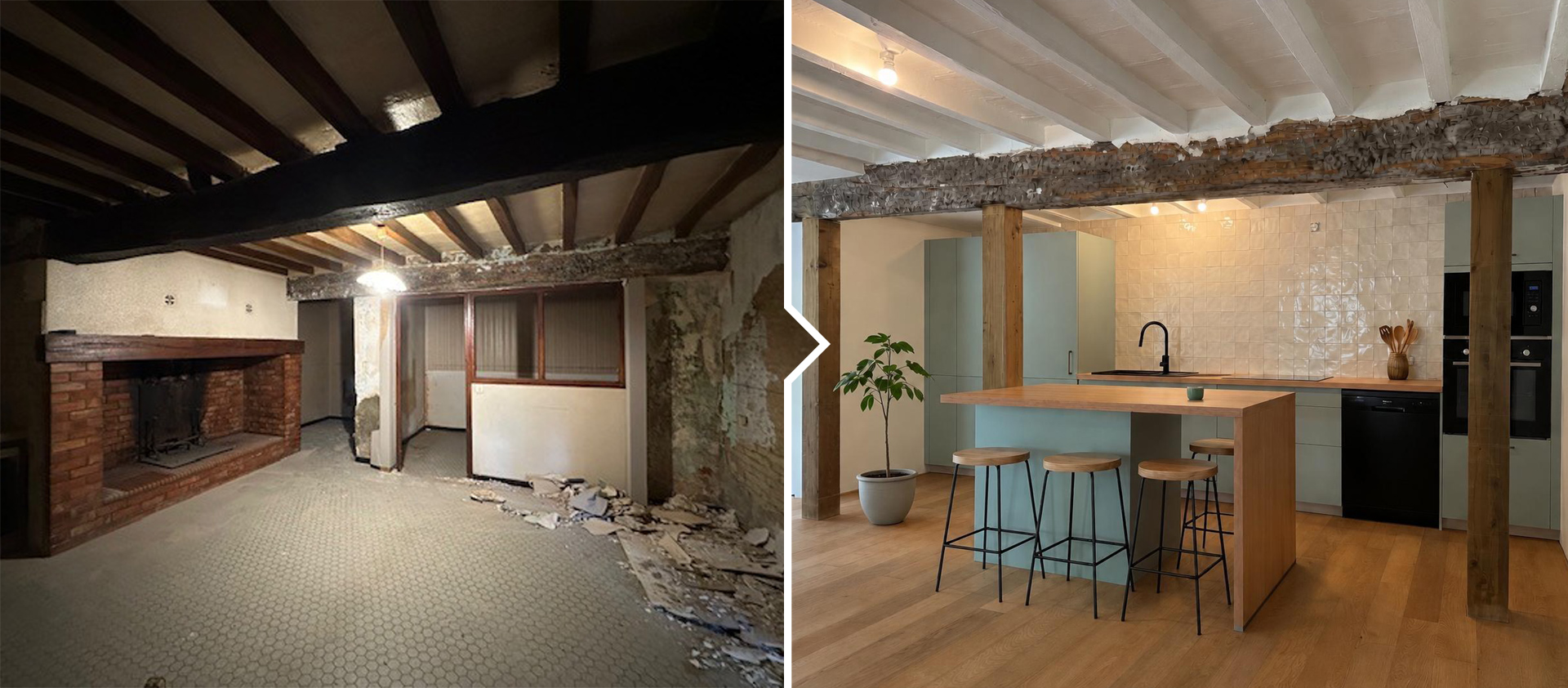 Avant - Après - Investisseur Immobilier - Cuisine