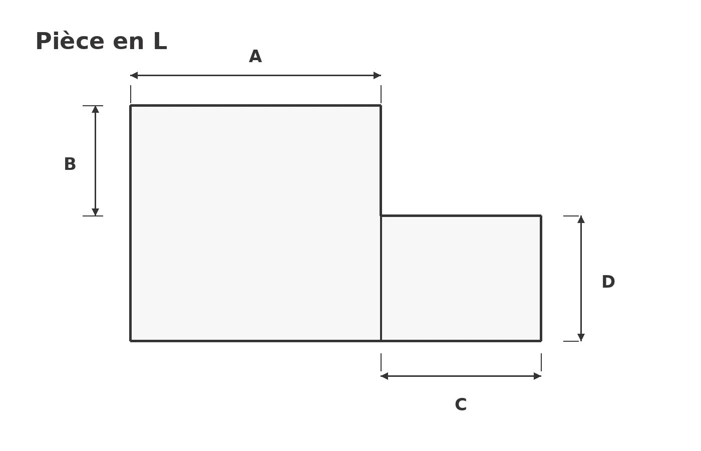 Calcul de la surface d'une pièce en L en m²